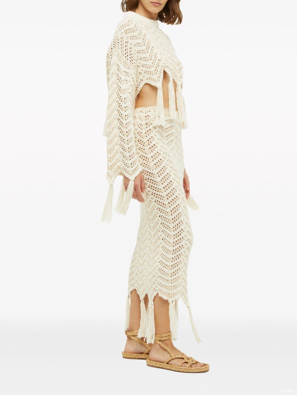 Affordable jumper cropped knit Alanui fringed Women chevron 0415